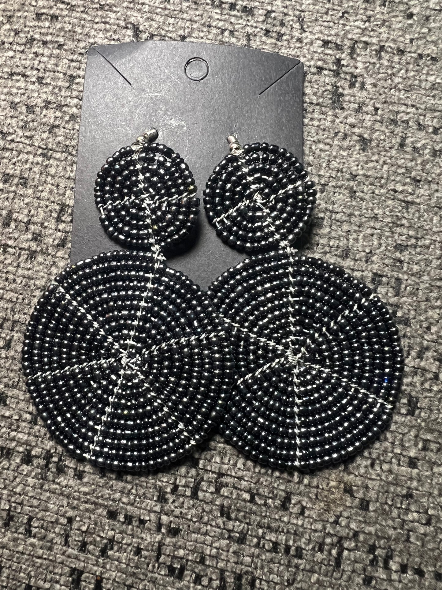 Navy blue beaded earrings