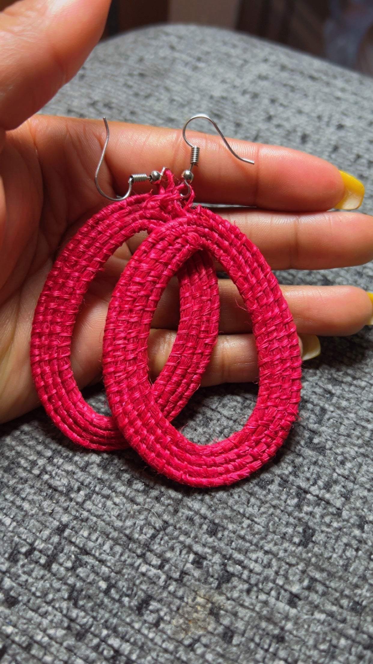 Red Woven Earrings