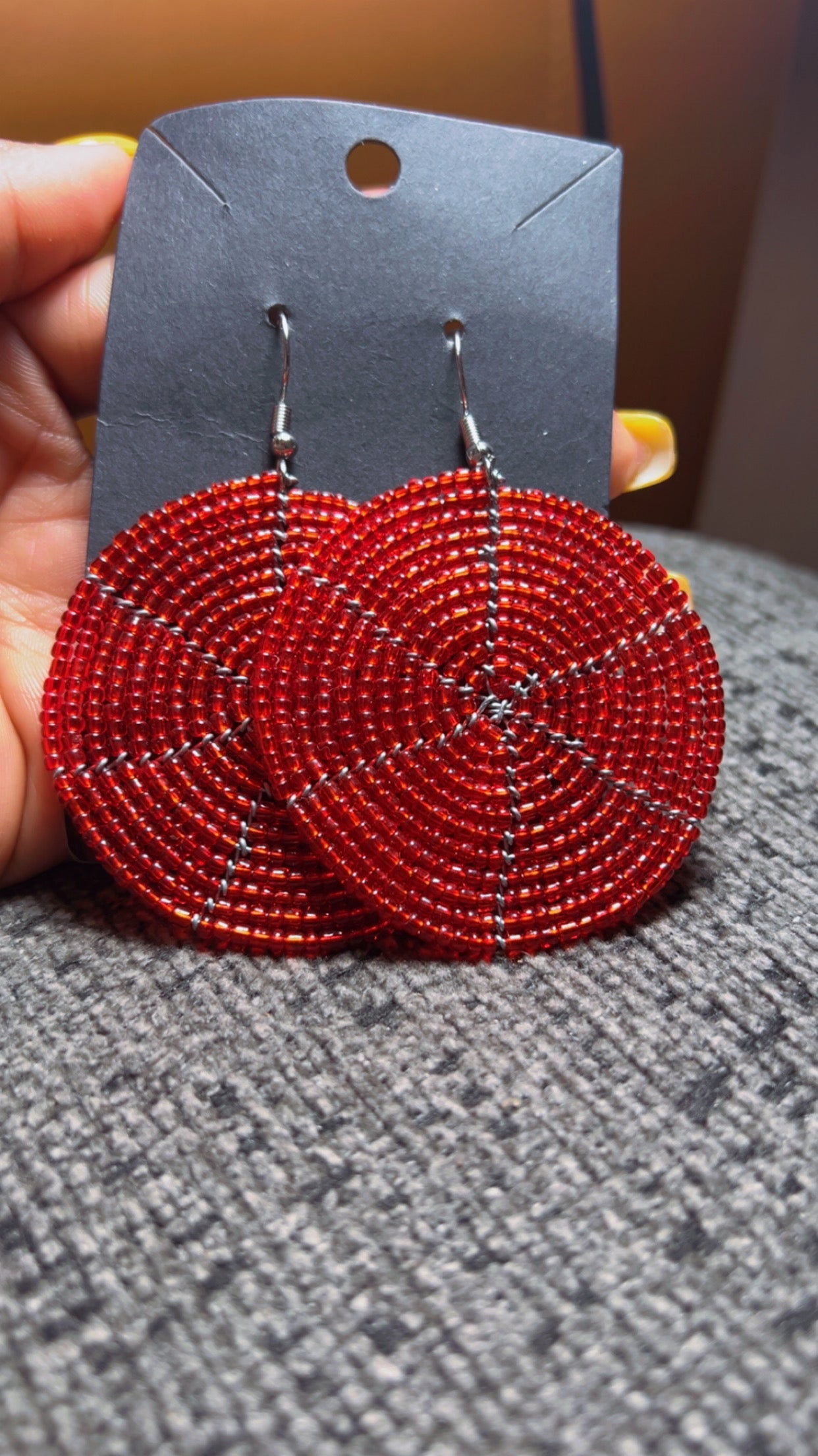 Red Beaded Earrings