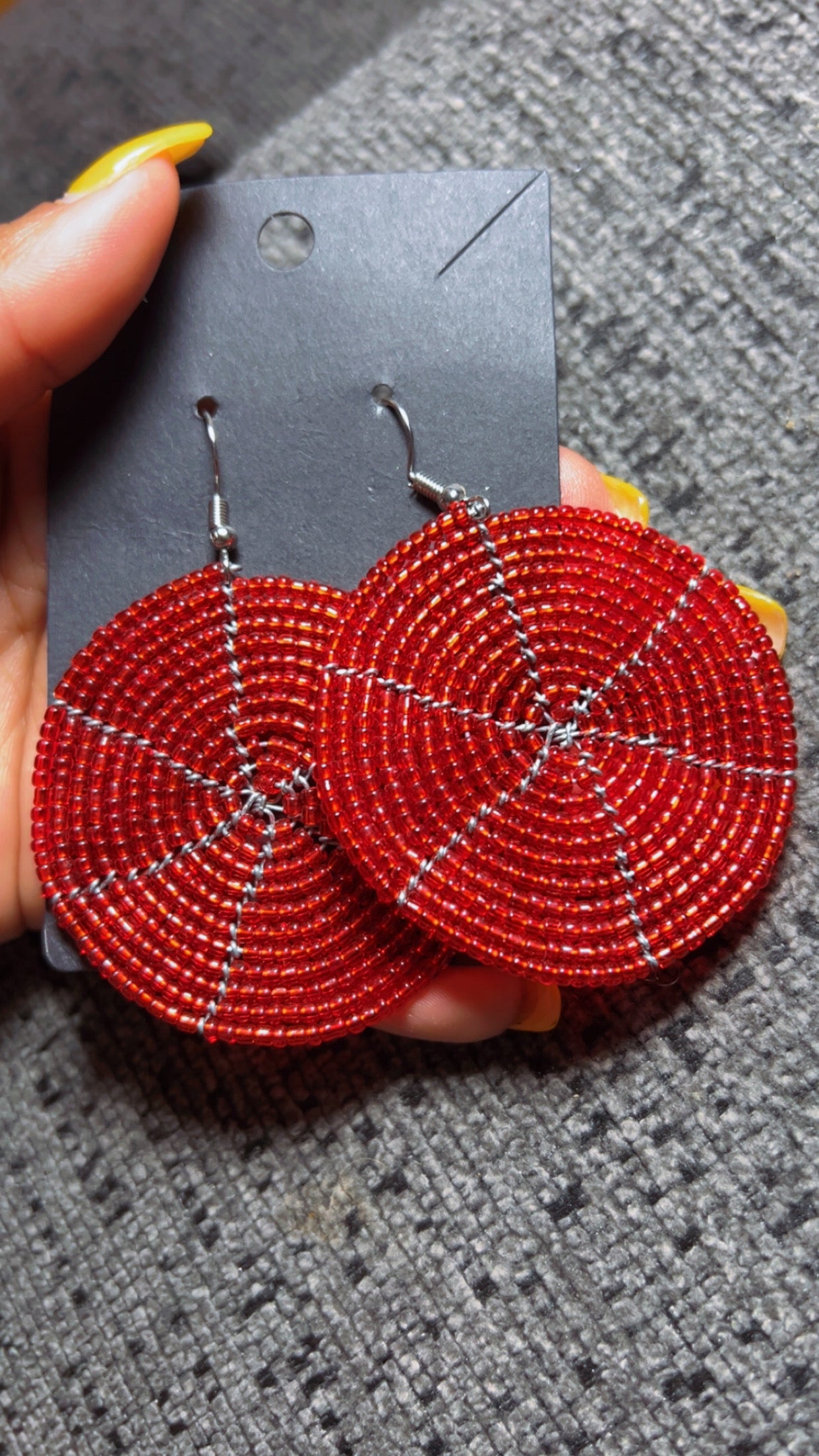 Red Beaded Earrings